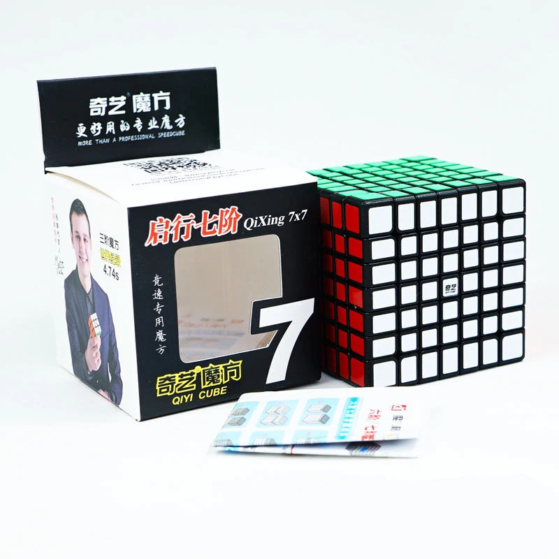 Qiyi Professional Magic Cube, Etiqueta preta, Velocidade Cube Puzzle, Aprendizagem Cubo Mágico Brinquedos para Crianças, Presentes Kid, 3x3x3,