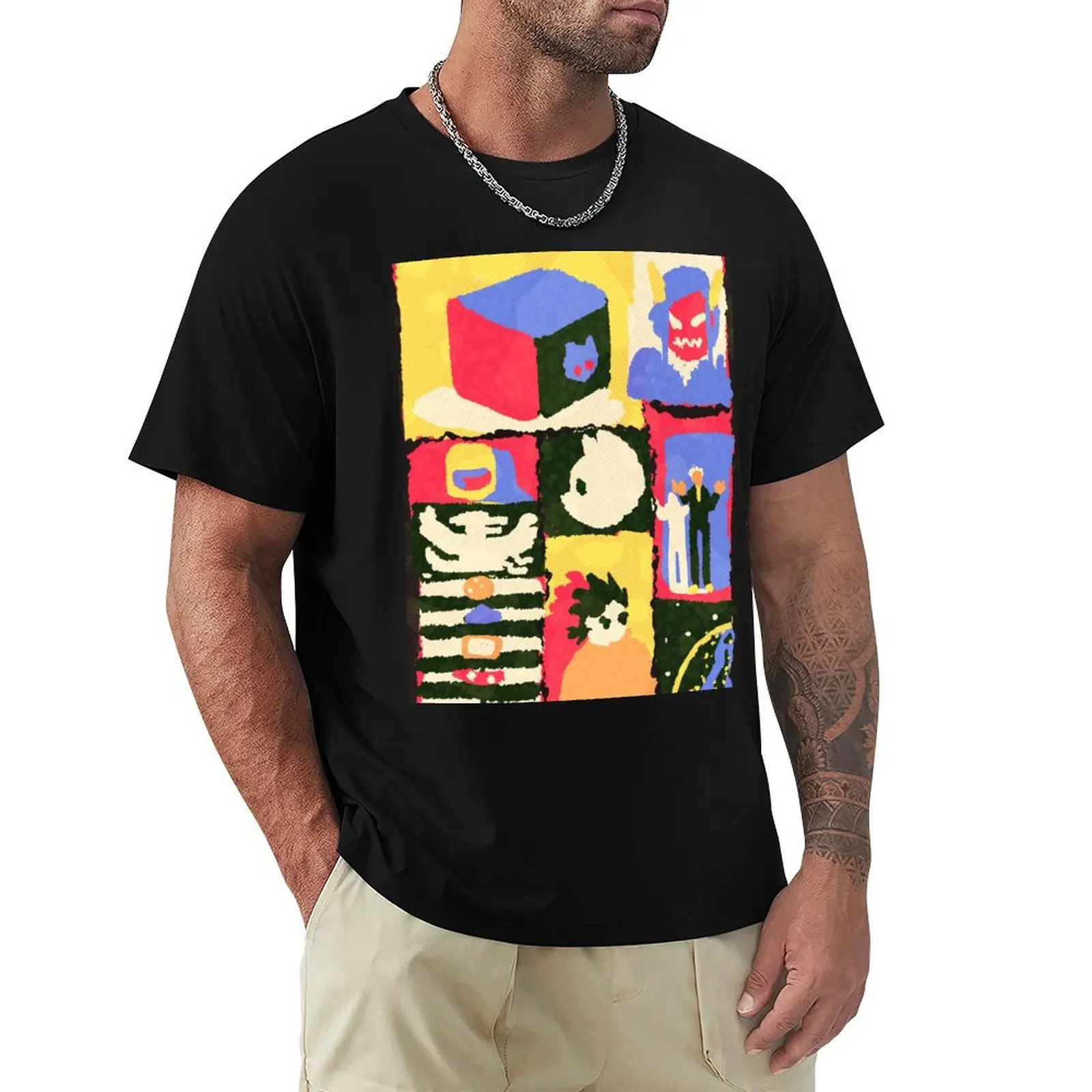 Nekobako　Tile T-Shirt Street Style Casual Tee Shirt