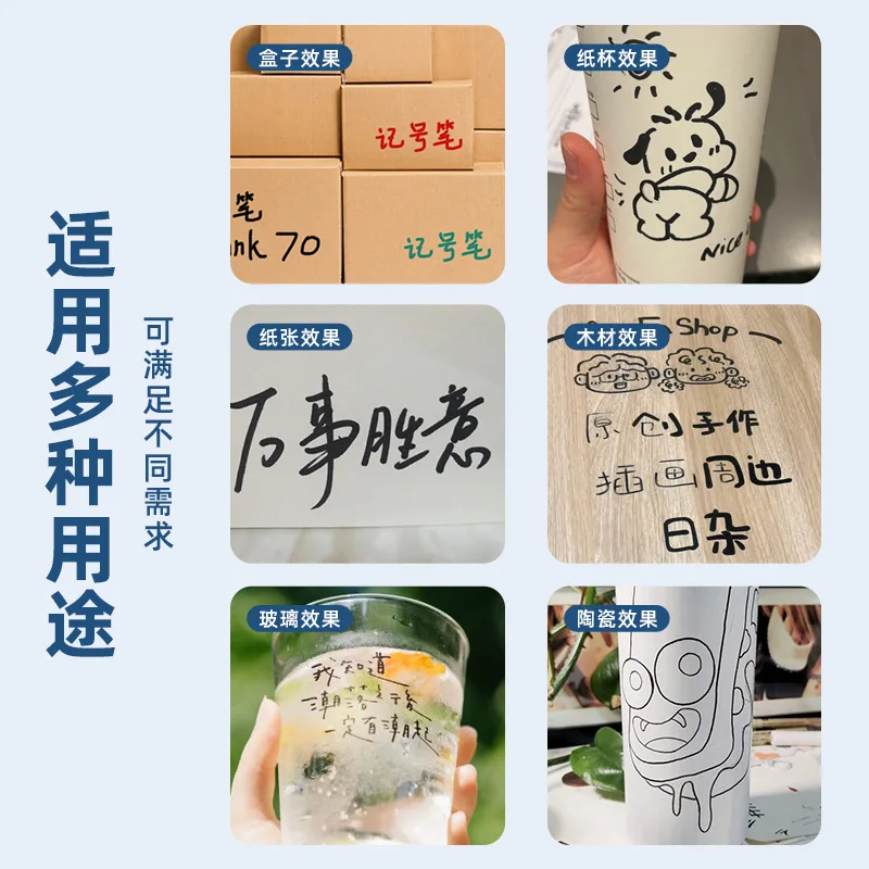 1pcs Permanent Marker,Waterproof,Quick Dry,Oil-Based Ink,Black,Blue,Red,Green,Industrial Markers,Line Drawing Pen