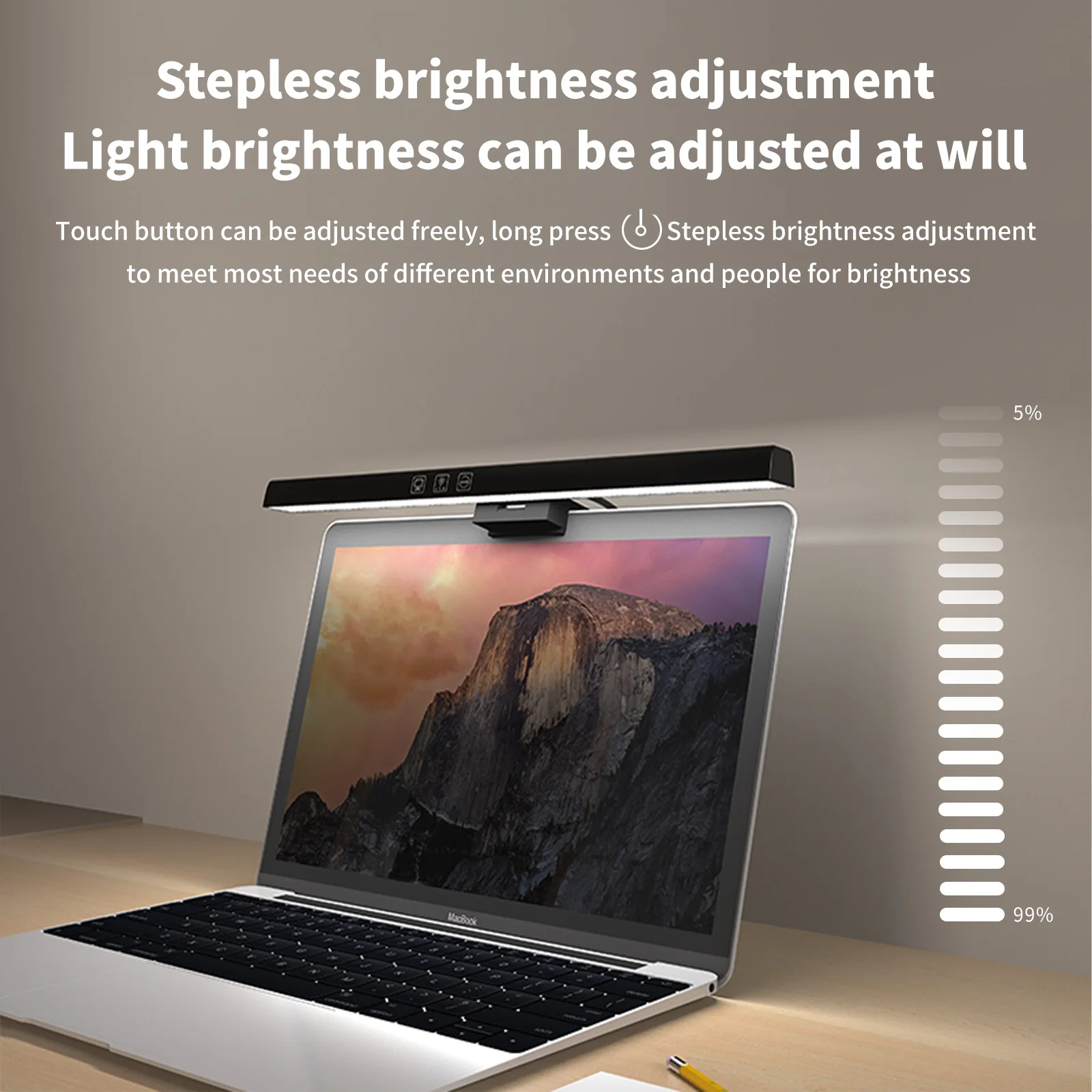 LED Monitor Light Computer Reading Lamps Screen Hanging Desk Light Stepless Dimming Lamp for PC Monitor Screen Bedroom Office