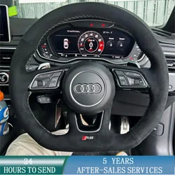 Customized Car Steering Wheel Cover Hand Sewing suede Leather For Audi A1 8X A3 8V S3 A4 B9 S4 A5 RS 3 4 5 SQ2 Q2 2016-2022