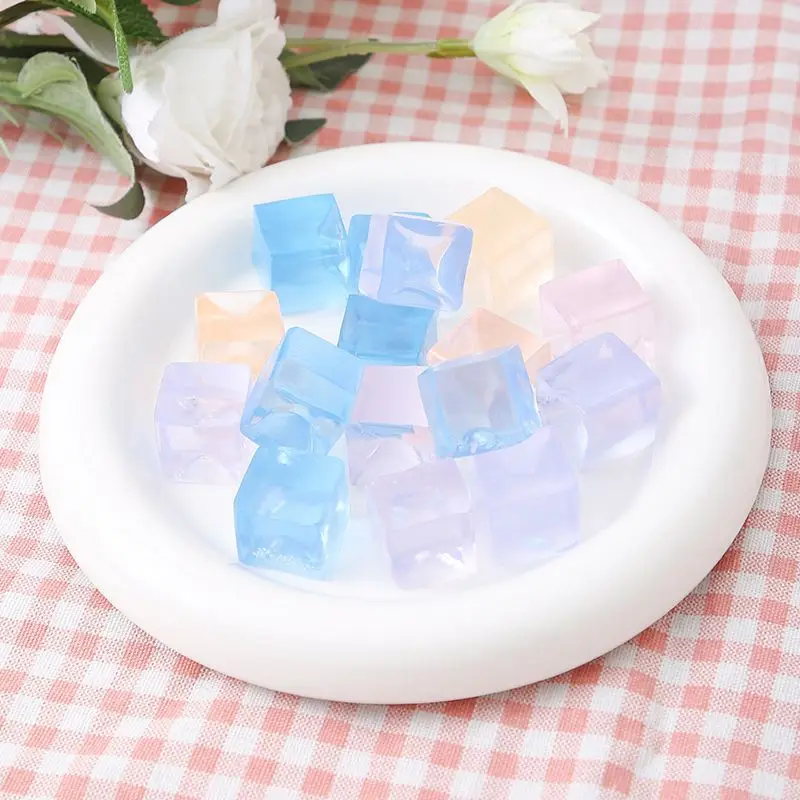 12pçs cubo de gelo quadrado sensorial brinquedo bola de estresse mochi squishies brinquedos de apertar para adultos crianças festa de verão brinquedos de alívio de estresse