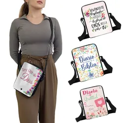 Spagnolo per versetti della bibbia cristiana borsa a tracolla donna Soy Hija De Dios Messenger Bag per viaggi piccola Bookbag regali cristiani