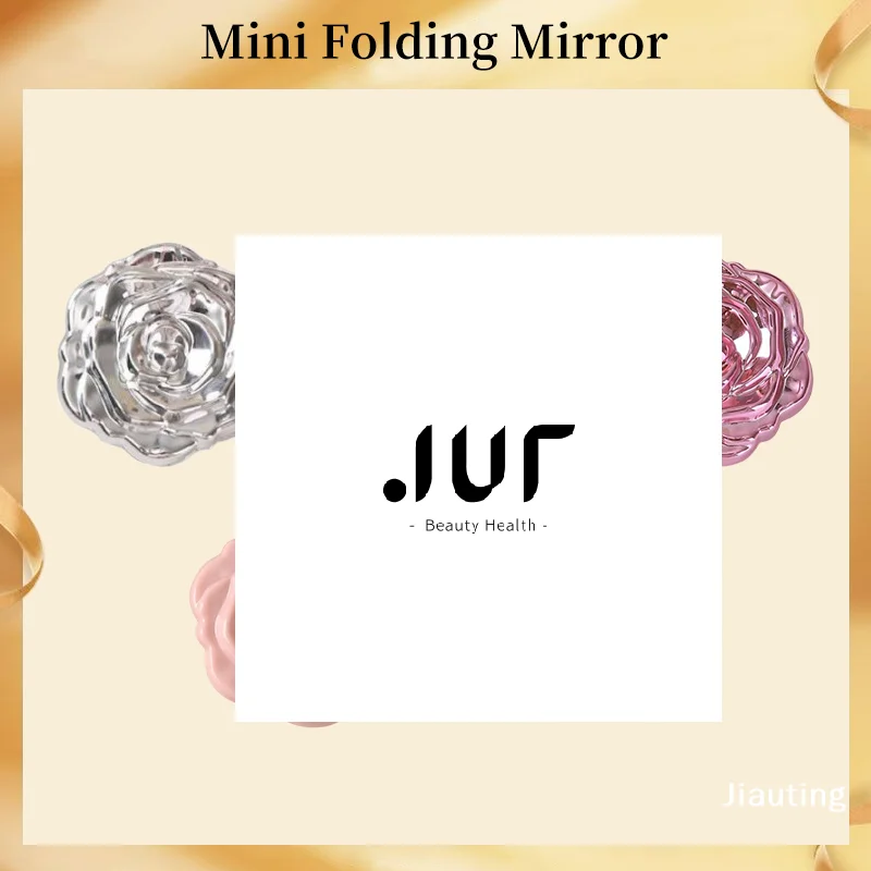 1 قطعة مرآة صغيرة محمولة ريترو روز زهرة صغيرة جيب مرآة ماكياج مزدوجة الوجهين مرايا اليد المدمجة أداة التجميل التجميل