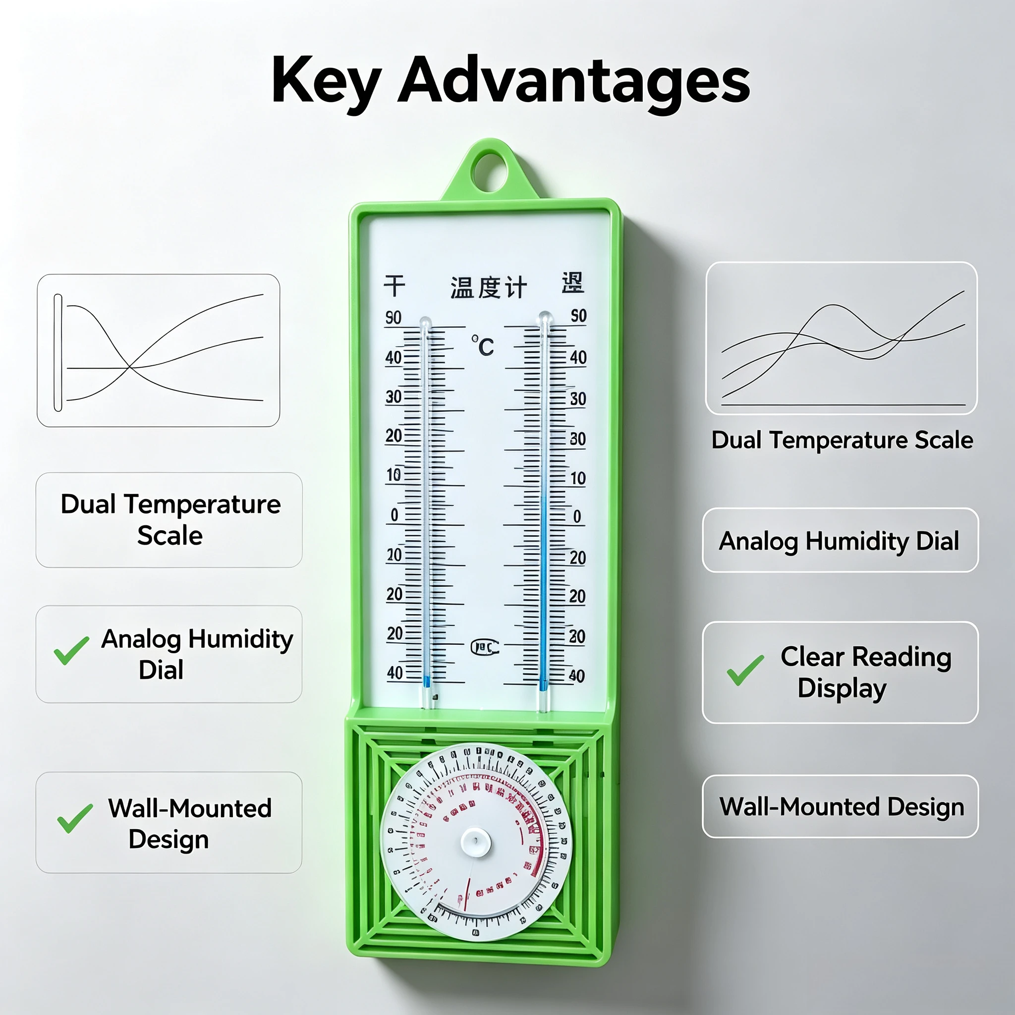 High‑Precision Wet and Dry Bulb Thermometer Laboratory Psychrometer Humidity Temperature Measuring