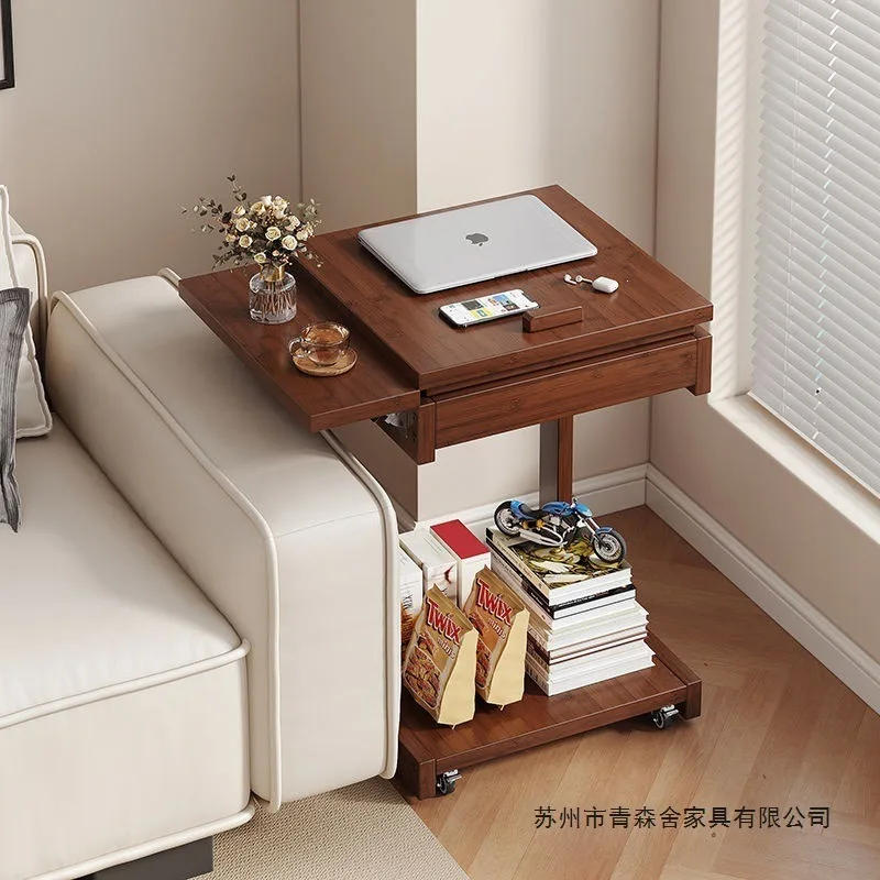 Bedside reading rack, removable household bedroom bold flip folding bedside table replacement side storage shelf