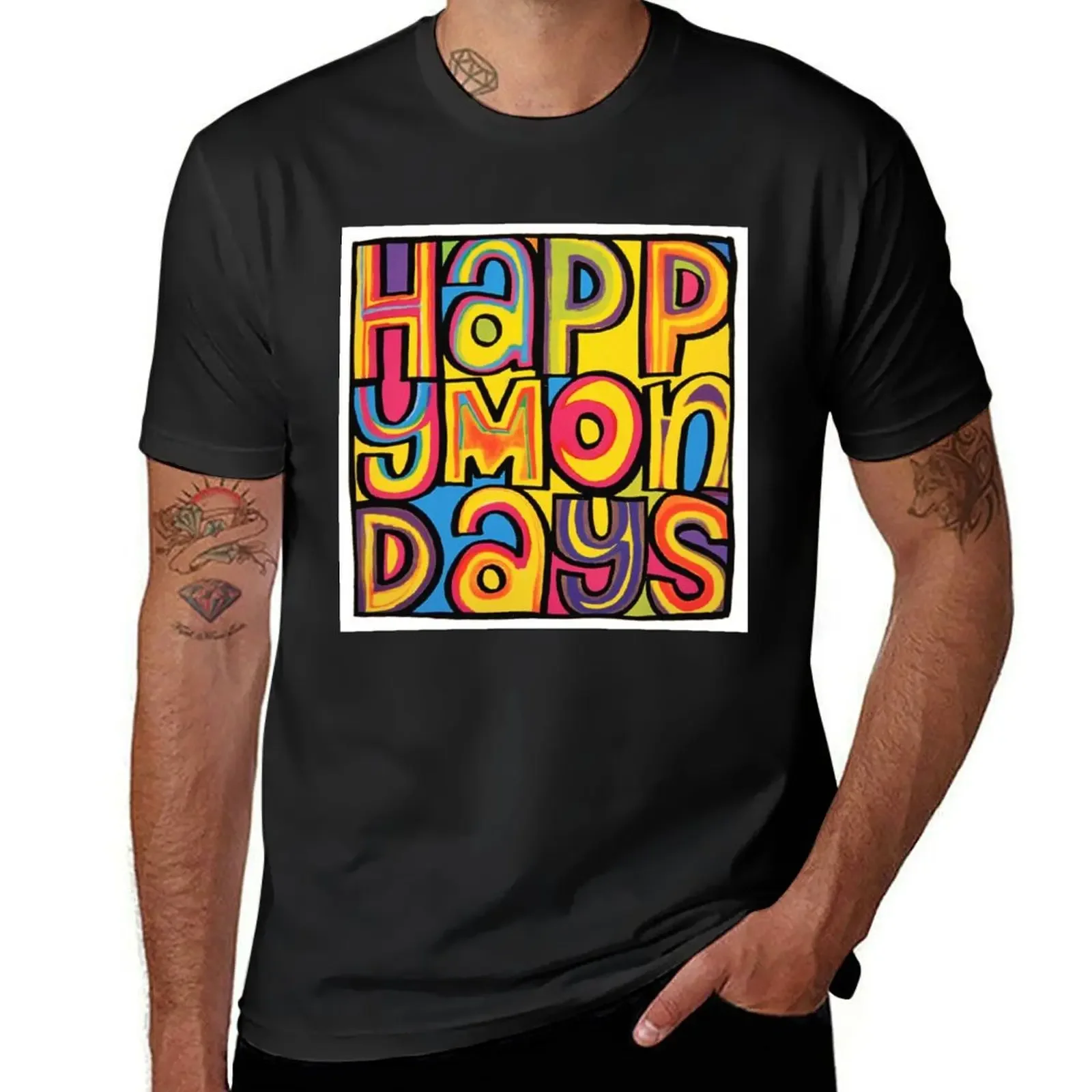 Camiseta Happy Mondays para hombre, camisa blanca con gráblan