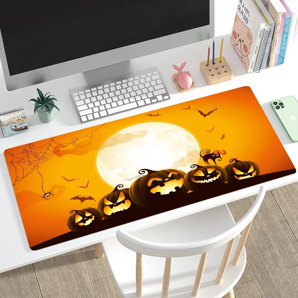 

Halloween Pumpkin Mousepad Mouse Mat Desk Mat With Pad Gaming Accessories Prime Gaming XXL Keyboard Pad Padding Mat