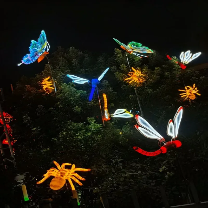 Outdoor LED Colorful Luminous Butterfly Open and Closed Christmas Tree Hanging Ornaments Christmas Decoration Party Patio Decor