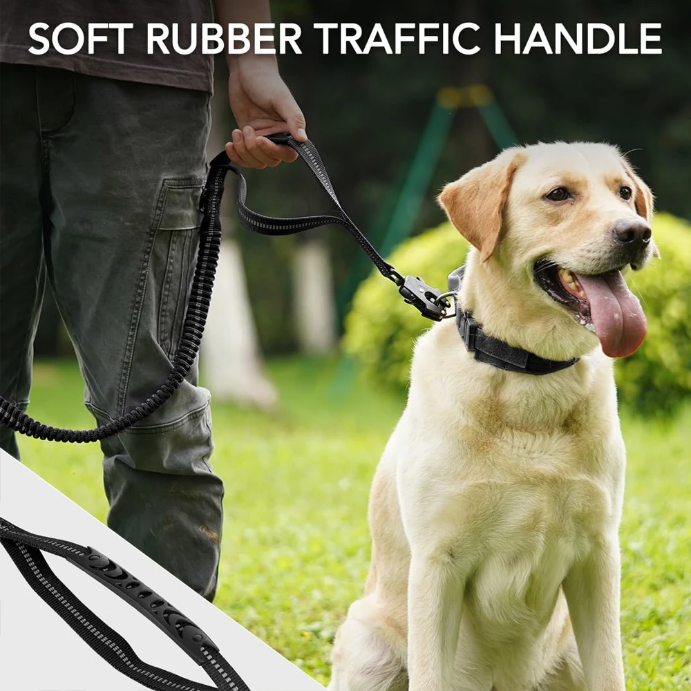 Heavy Duty Bungee Dog Leash for Medium Large Dog Tactical Training Pet Leash Dog No Pull Shock Absorbing Lead Dogs Car Seatbelt