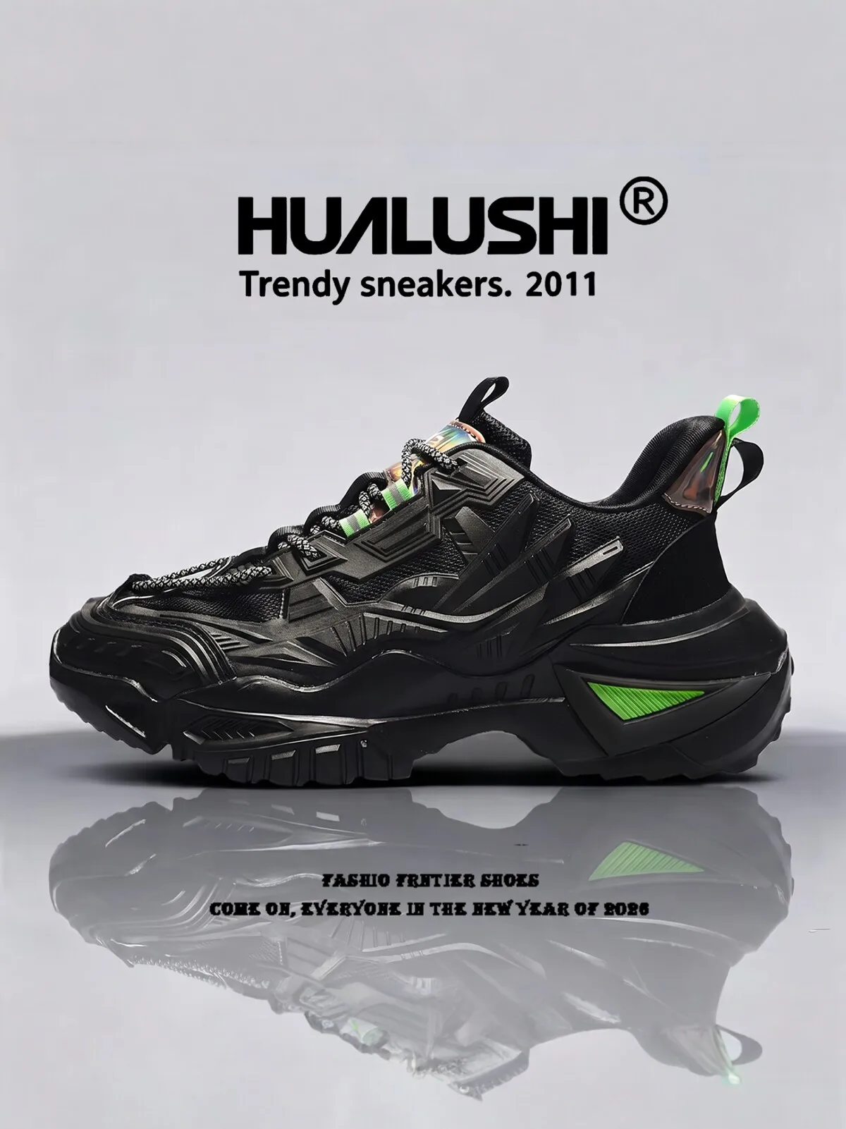 Men's Breathable Running Shoes 2026 Autumn Seasonal Rotation Button Style Sports Shock Absorption Trendy Low Cut Casual Shoes