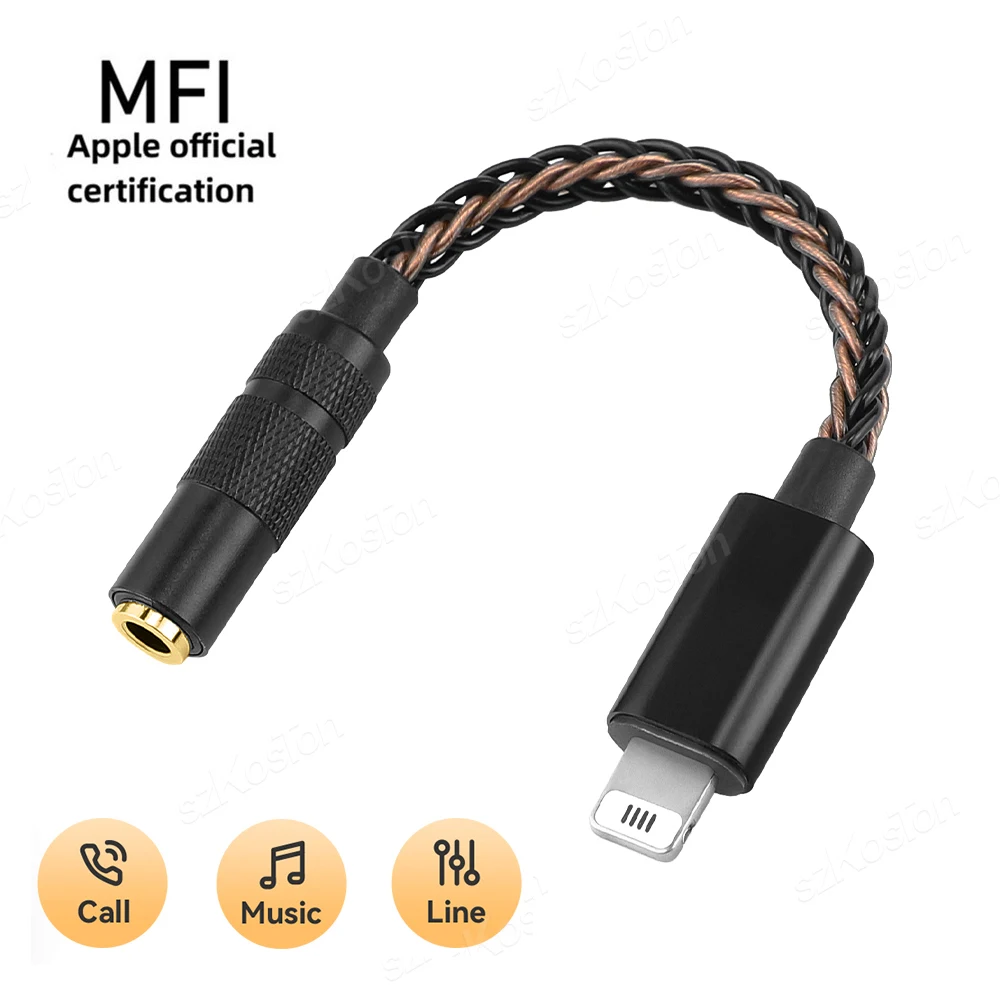 for iOS Light to 3.5mm Jack Headphone Adapter Original C100 