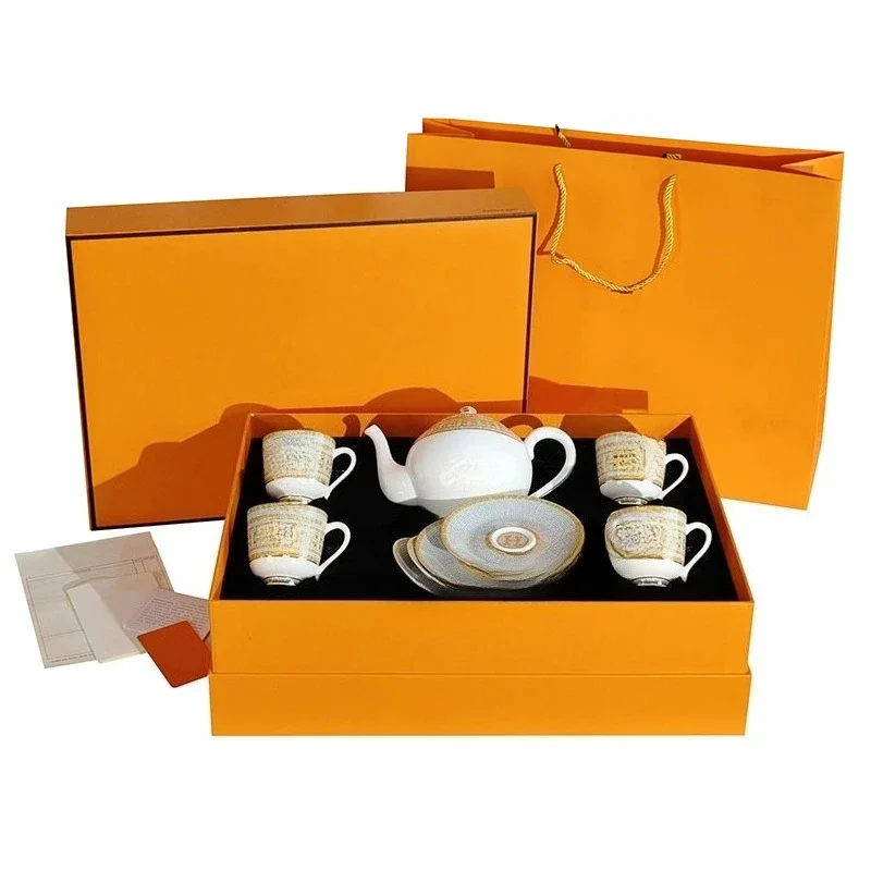 European light luxury premium coffee set 9-piece set, hotel household set gift box