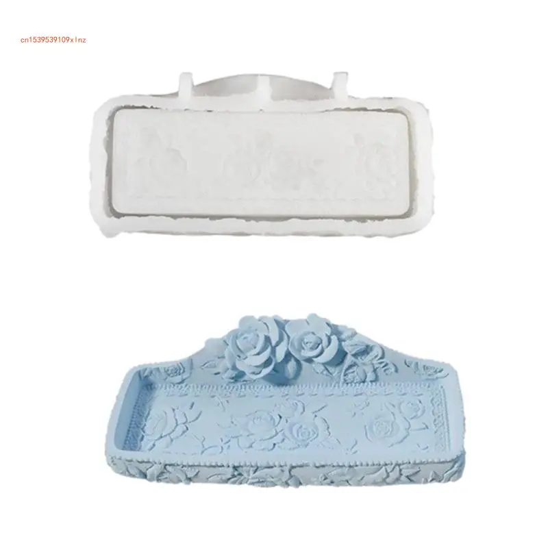 Rose Jewelry Dish Molds Silicone Texture for Resin Crafting Tray Plate