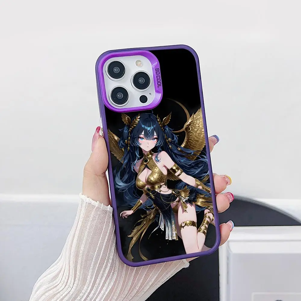 

Чехол для телефона Wuthering Waves Luno для iPhone 17, 16, 15, 14, 13, 12, 11 X XR XS 8 7 Pro Max Plus, полупрозрачный фиолетовый чехол, роскошный довольно