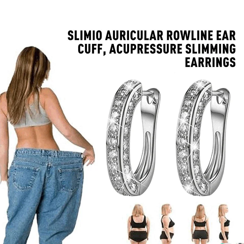 Magnetic Slimming Earrings Women Burning Fat Health Crystal Loss Earring Earring Magnetic Weight Hoop Jewelry Stud Therapy