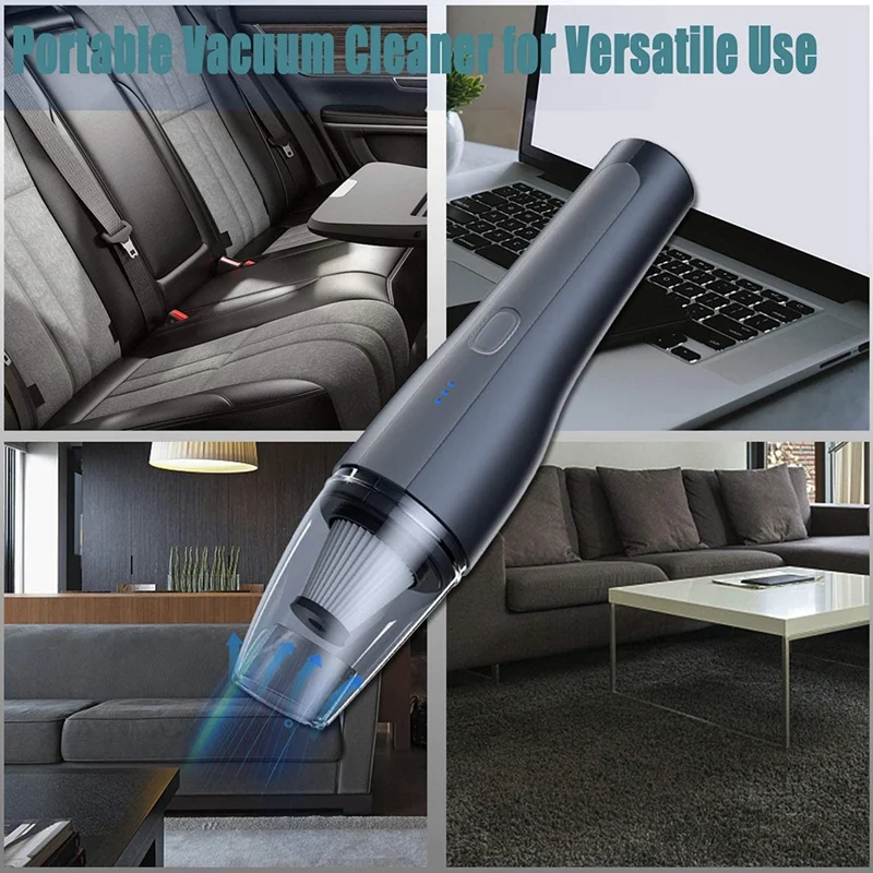 Portable Cordless Car Vacuum Cleaner For Car/Home/Office Cleaning Dry And Wet,60W High Power 6000Pa Strong Adsorption Of