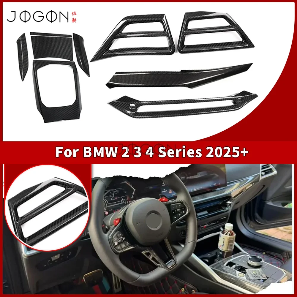 

LHD Carbon Car Interior Dashboard Side Air Vent Console Gear Shift Panel Cover Trim For BMW 2 3 4 Series 2025+ G42 G20 G22 G87
