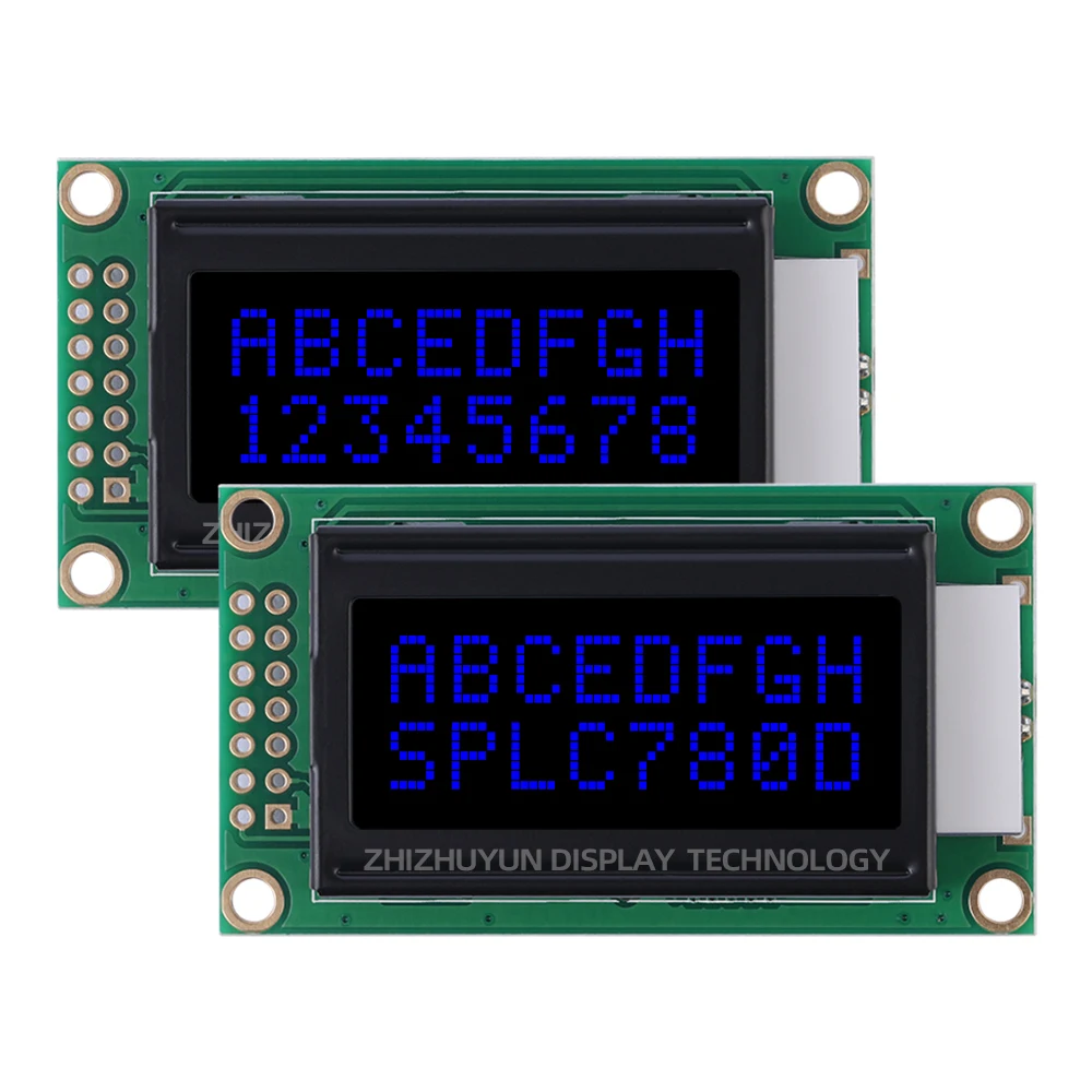 Ekran wyświetlacza LCD 0802B-2 BTN czarny Film czerwona czcionka oryginalna ST7066U Chip graficzny typ znaków z matrycą punktową