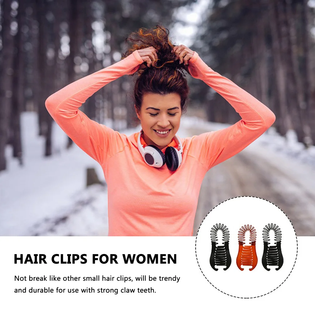 

6pcs Plastic Banana Hair Clips Strong Claw Teeth Holders For Thick Hair Women Daily Use Makeup Washing Face Cooking