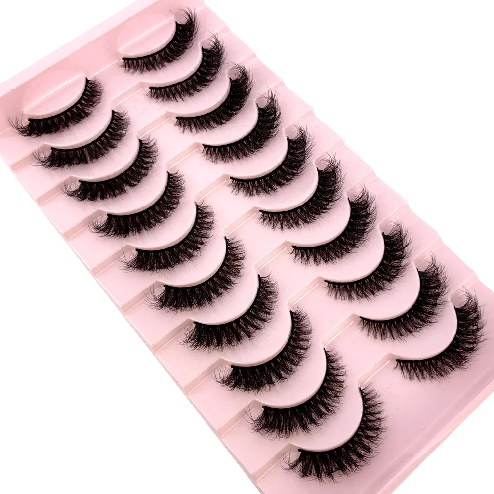 جديد 10 أزواج الرموش الصناعية الطبيعية رموش اصطناعية طويلة ماكياج ثلاثية الأبعاد المنك جلدة تمديد رمش رموش بالمنك للجمال