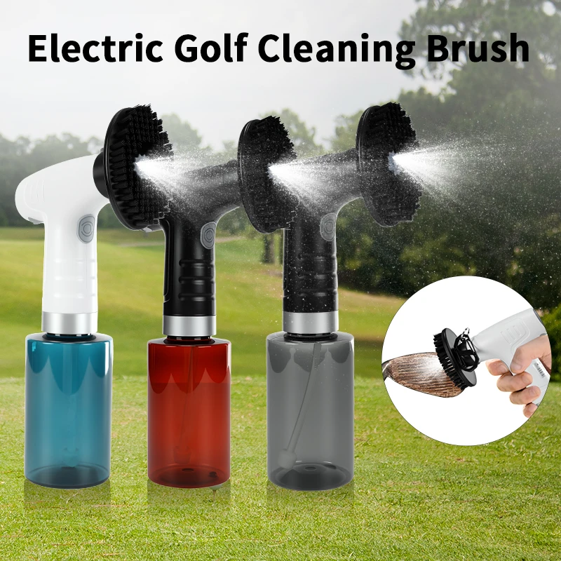 1Pc Electric Golf Cleaning Brush, Portable Water Spray, Universal for Clubs/Shoes/Bags, Rechargeable Multi-functional Tool