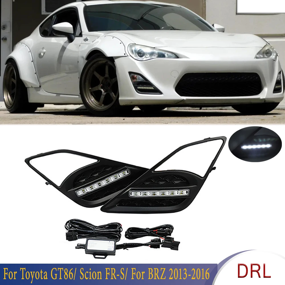 

White LED DRL Front Bumper Daytime Running Driving Light Fog Lamps For Toyota GT86/ Scion FR-S/ For BRZ 2013 2014 2015 2016