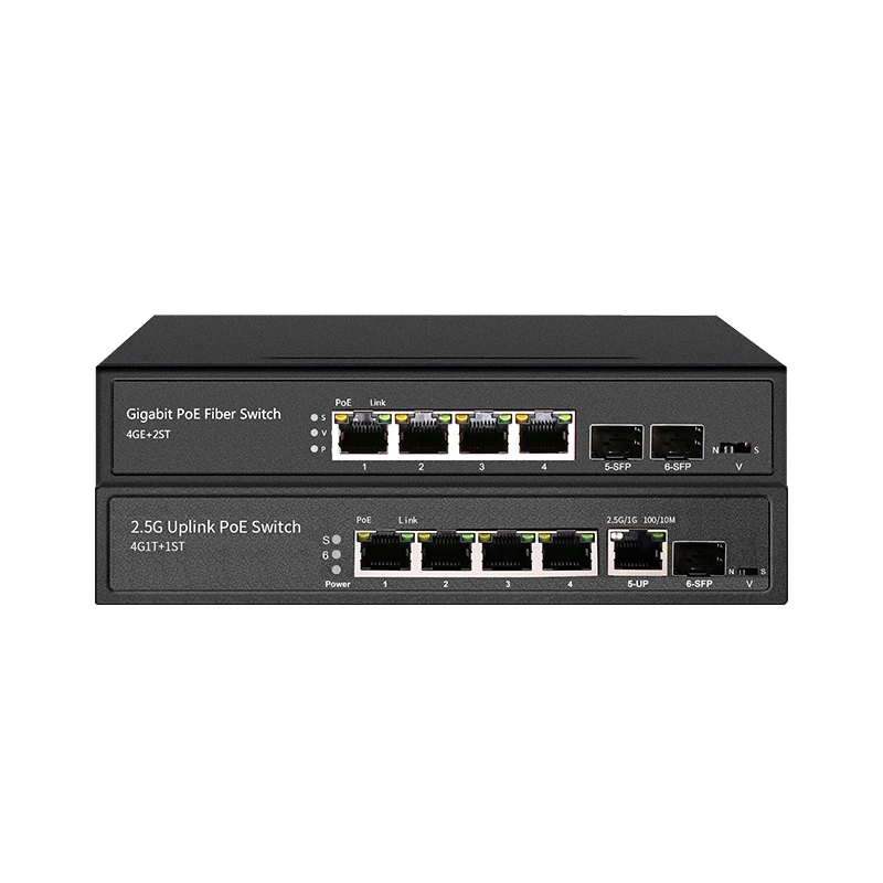 ONTi 2.5G Uplink Ethernet PoE Switch with 10M/100M/1000M PoE Port and 2.5G SFP Slot