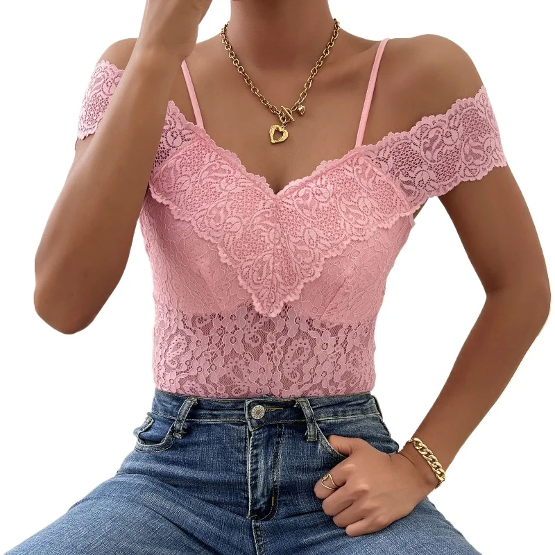 2025 verão moda feminina suspensórios cor sólida macacão de um ombro