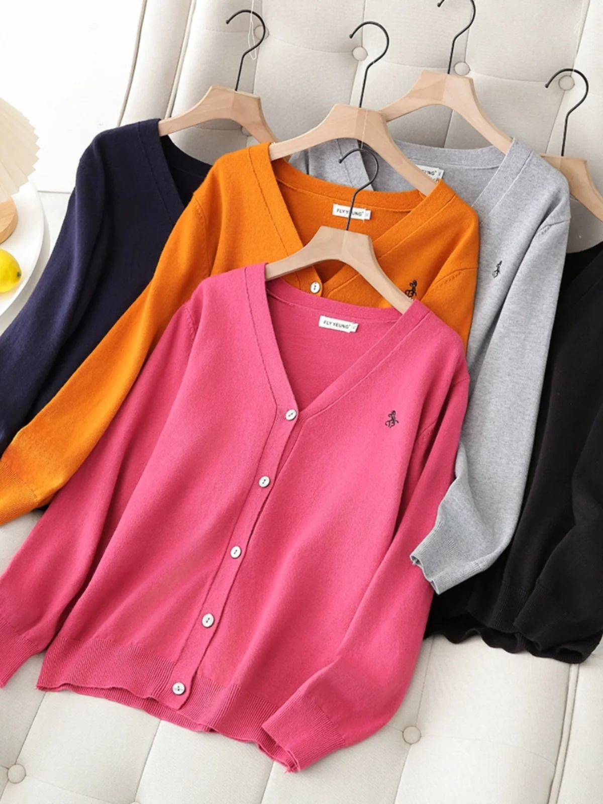 

Stylish Knitted Sweater V-Neck Embroidery Large Size for plus Size Women Trendy Korean Style Spring Autumn Fashion Big Shirt