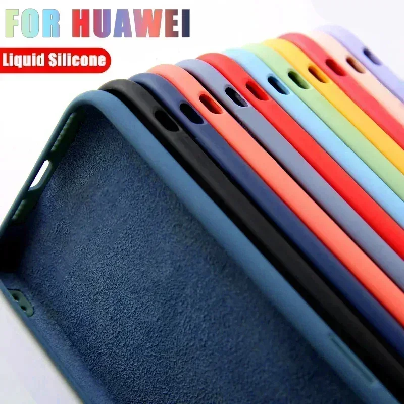 Жидкий силиконовый чехол для телефона Huawei P50 P40 P30 P20 Mate 20 30 Honor 60 50 20 Lite Pro P Smart 2020, модный чехол, аксессуары