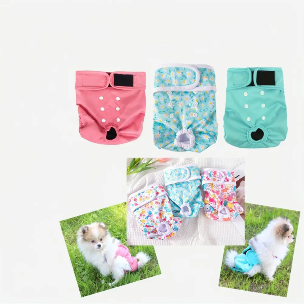 Soft Pet Sanitary Pants Female Dog Diapers Physiological Underwear Adjustable Puppy Period Protection Breathable Heat Briefs