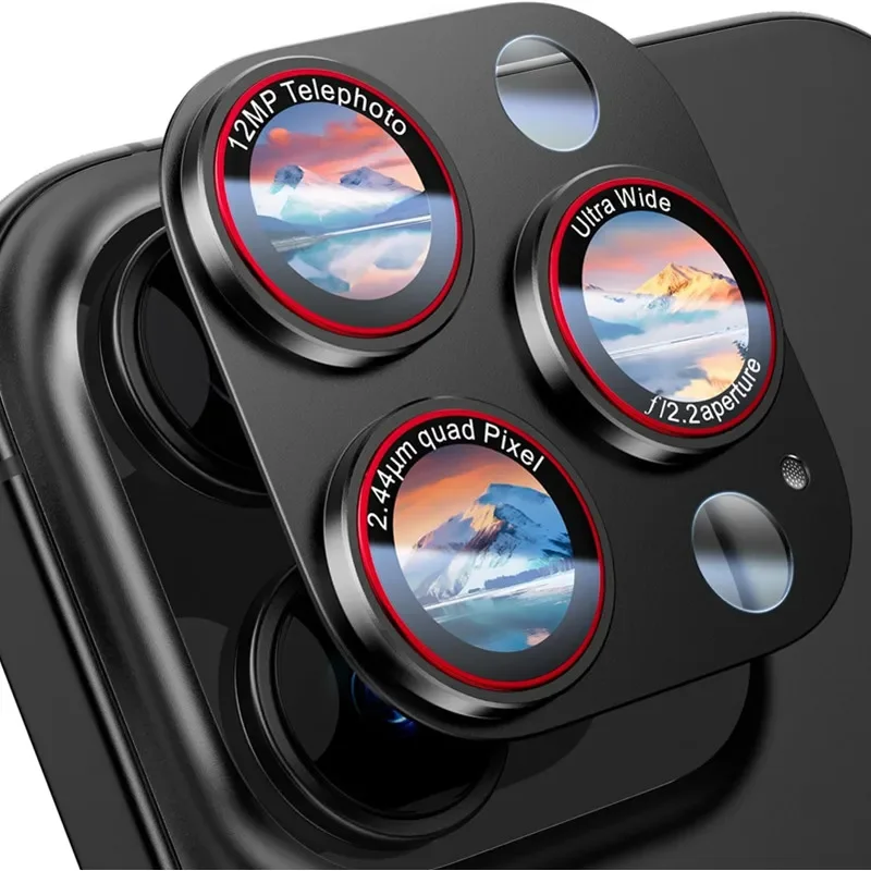 Optik Proกล้องเลนส์ป้องกันฟิล์มสําหรับIPhone 16 Plus 15 14 ProMax ARโลหะ 9HกระจกนิรภัยHDเลนส์ฝาครอบAnti Scratch