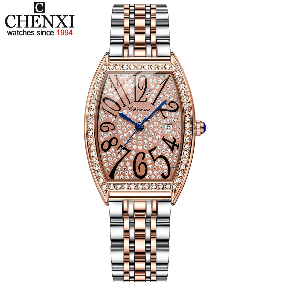 

CHENXI New Fashion Women's Watches Bracelet Stainless Steel Top Brand Luxury Oval Quartz Ladies Watch Waterproof Wrist Watch