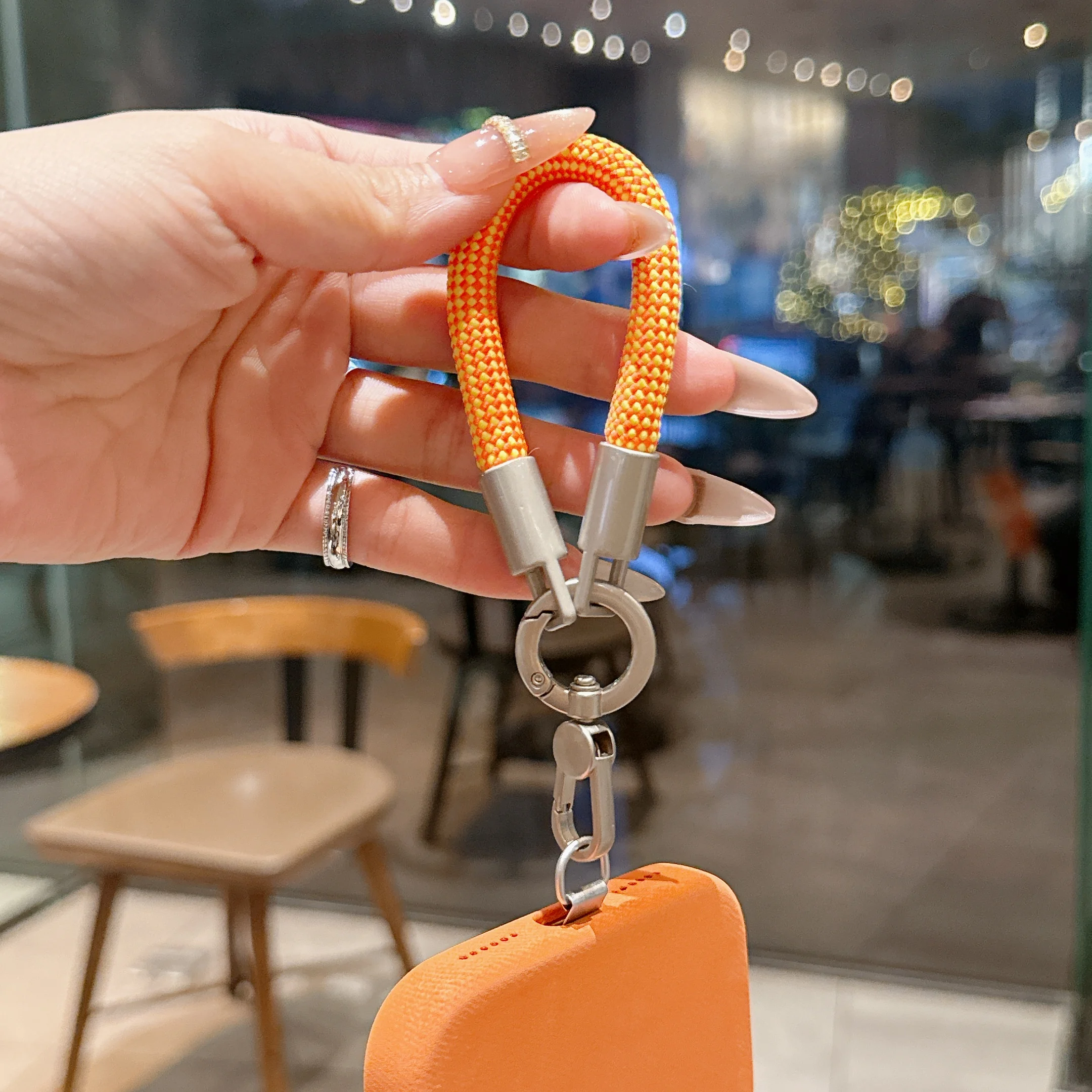 

Phone Lanyard Wrist Strap Woven Phone Lanyard Creative Keychain Hanging Rope Anti-lost Security Wristband Universal Short Rope