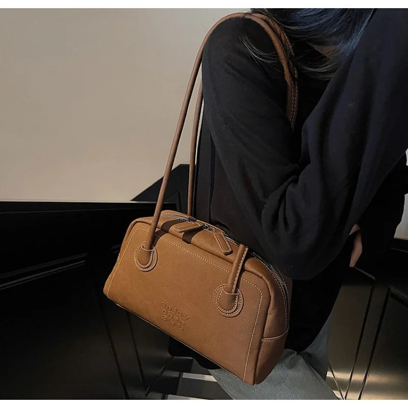 

Elegant Vintage Casual Simple Women Handbag High End Leather Classic Paris Designer Style Popular Fashion Ladies Tote Bag