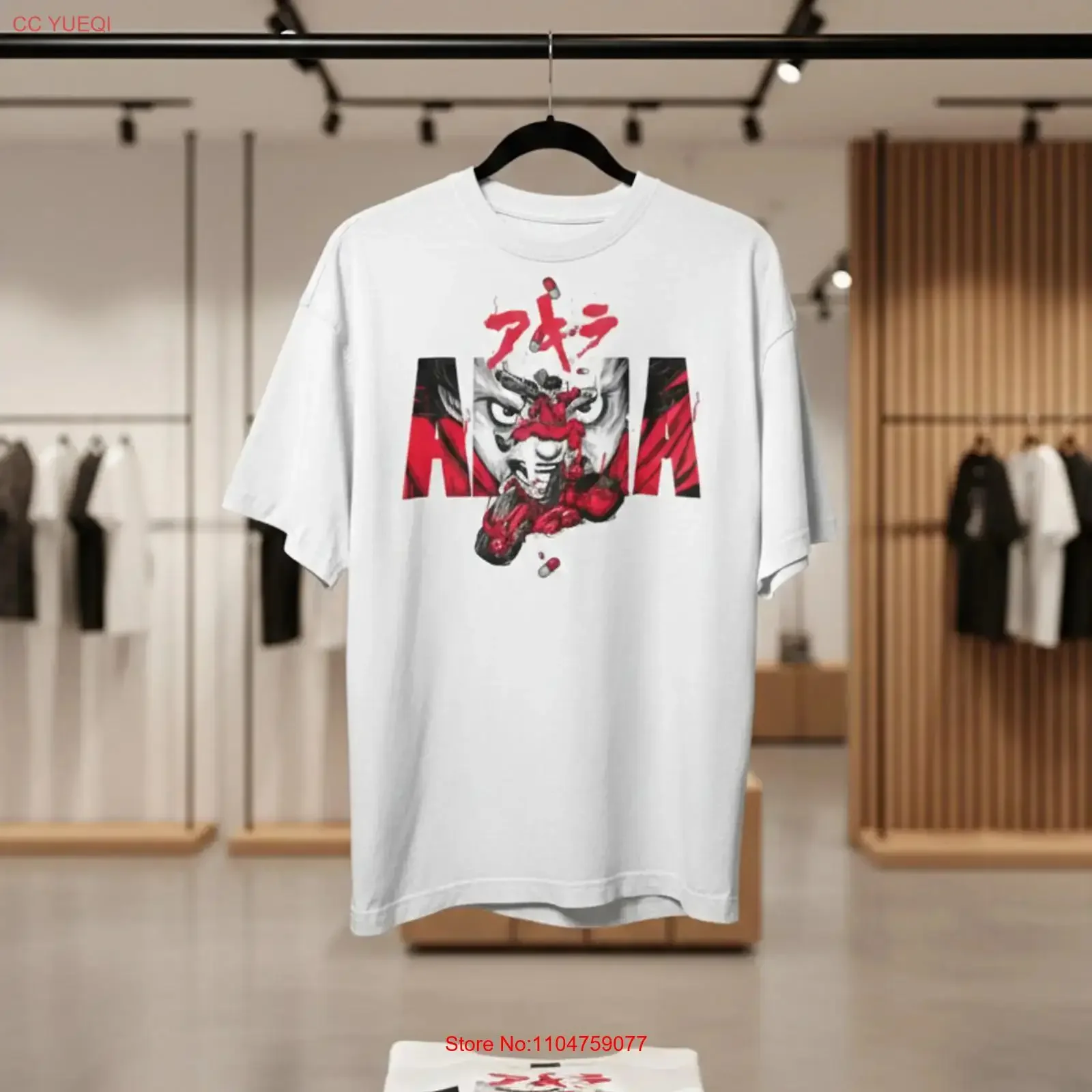 Camiseta Blanca con Estampado de Motocicleta Roja de Anime Akira S019, Estilo Vintage, Lavada, Transpirable, Cómoda y Elástica, Ropa de Diseñador para Hombre