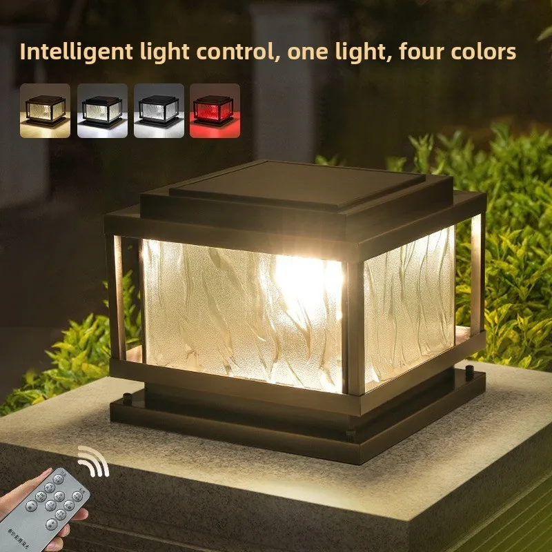 outdoor waterproof wall pillar light All copper solar stigma head courtyard light villa door connected