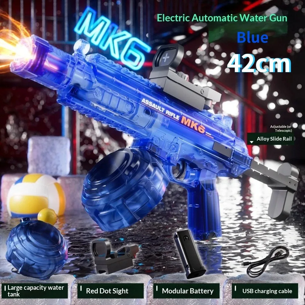 Tactical Electric Water Blaster MK6 with Red Dot Sight Automatic Firing Large Capacity Summer Beach Pool Water Fighting Game Toy view 5