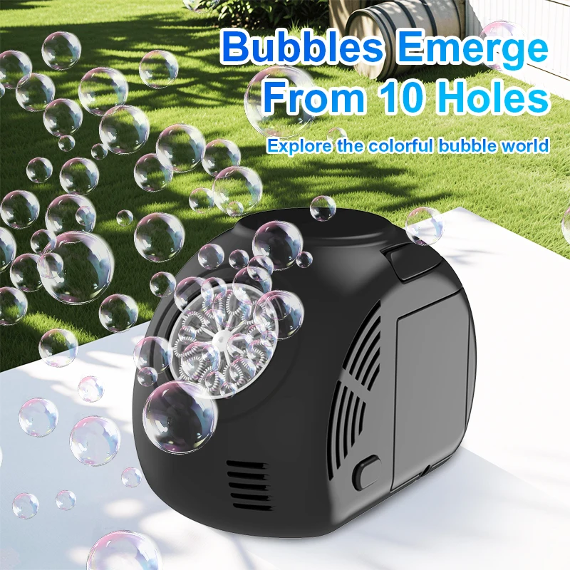 อัตโนมัติมือถือ Bubble 10 หลุมงานแต่งงานกลางแจ้ง/วันเกิดเด็ก Bubble Machine ไม่มีแบตเตอรี่ Bubble Water
