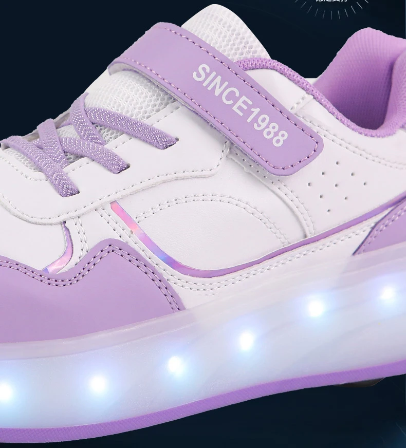 Rollschuh-Schuhe für Kinder, Jungen und Mädchen, blinkendes Licht, 4-Rad-Rollschuhe, LED-Licht, leuchtende Turnschuhe, Outdoor-Freizeitschuhe für Kinder – Detail 5
