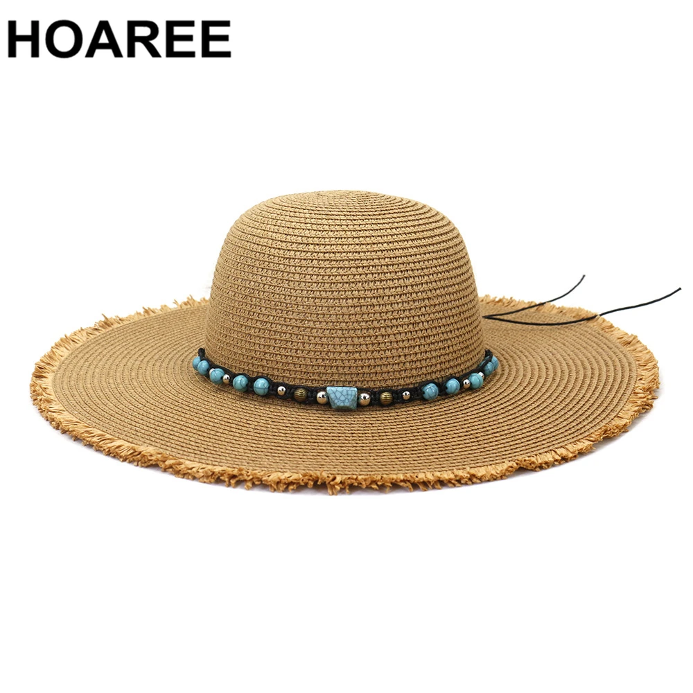 

HOAREE Wide Brim Hat Women's Sun Hat Ladies Uv Protection Outdoor Travel Sunhat Chapeau Femme 2024 Summer New