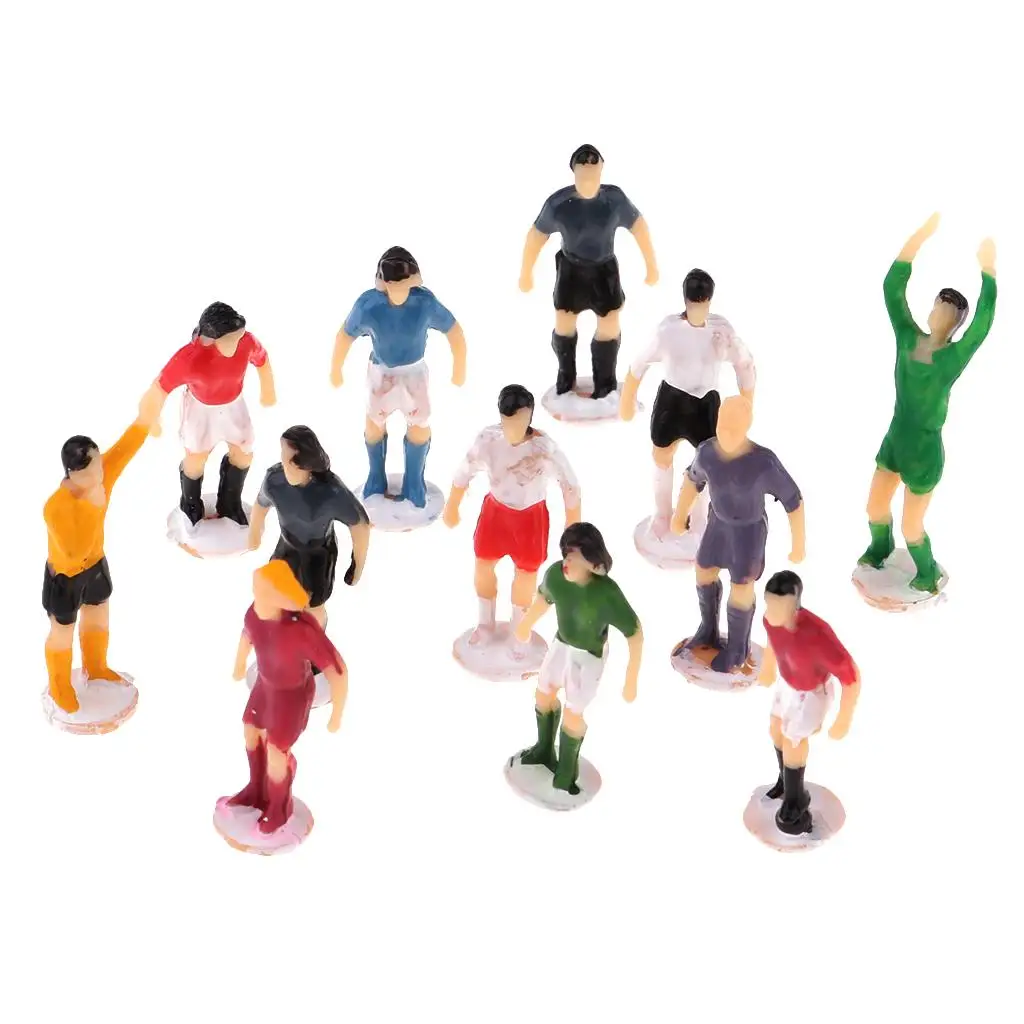 Railroad Accessories Sand Table Scenery Building Decoration 1/87 Soccer Player Action Figure Set for HO OO Layout