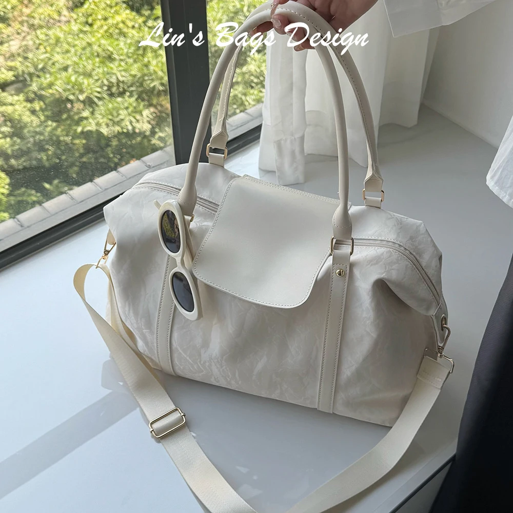Travel Tote Bag Soft Versatile Casual Single Shoulder Messenger Bags Men's and Women's Bag Luggage Sports Yoga Storage Bag
