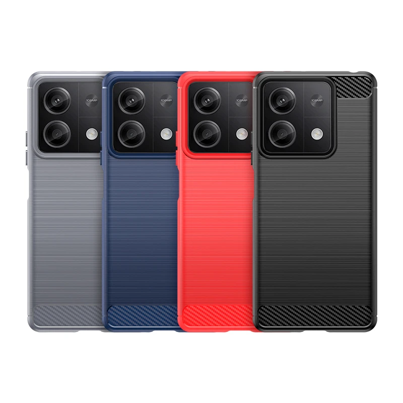 For Xiaomi Poco X6 5G Case Cover Poco X6 Pro 5G Capas Shockproof Armor Phone Bumper Back Carbon Fiber Soft TPU Fundas Poco X6 5G image 2