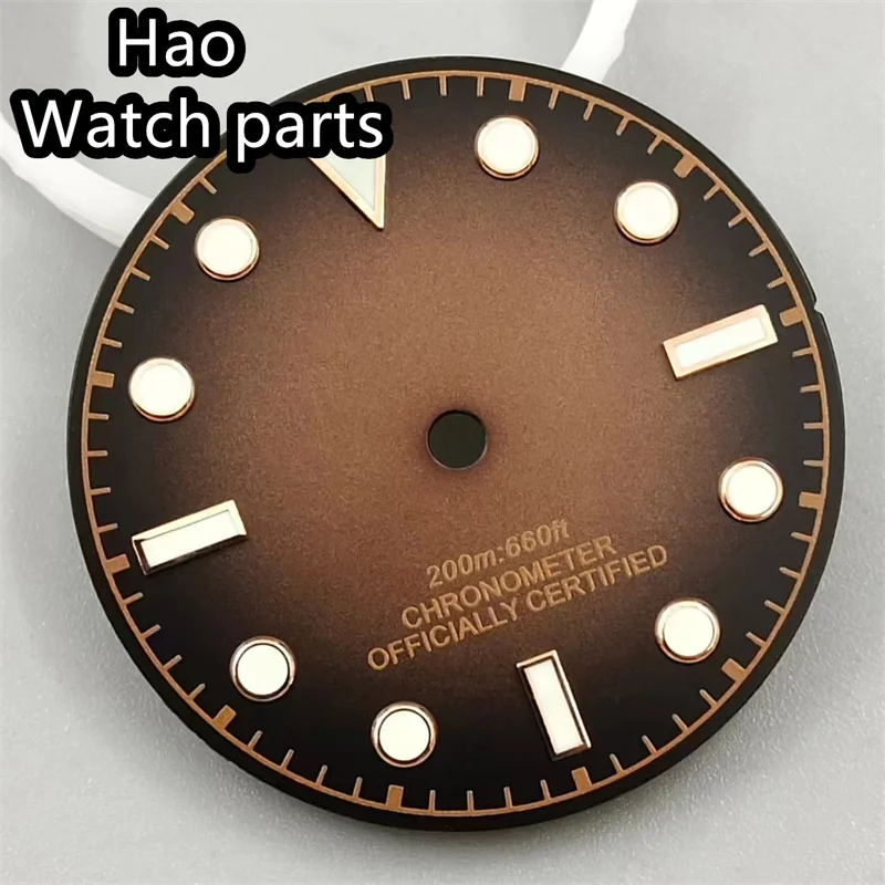 قرص متدرج 29 ملم عتيق أسود بني مع إبرة ندفة الثلج باللون الذهبي الوردي NH35 36 ETA2824 2836 ملحقات تعديل الساعة