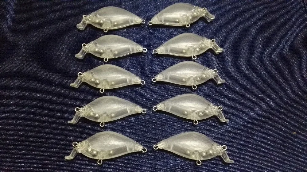 10pcs Unpainted Crankbaits Hardbaits Fishing Lure Bodies 60mm 7.3g Blank lures JSE003