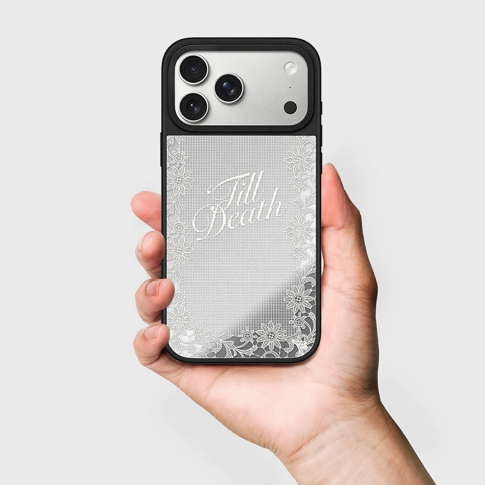 White Flower Green Stem Mirror Surface Magnetic Phone Case Cover for IPhone 12 13 14 15 16 17 Pro Max Case for IPhone 17 Air