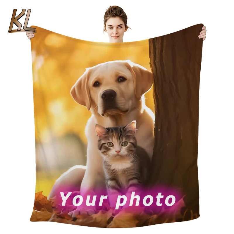 Custom Flannel Throw Blanket Personalized Photo Fleece Blankets Sofa Gift Customized Text Pictures Sudoku for Pet Friends Family