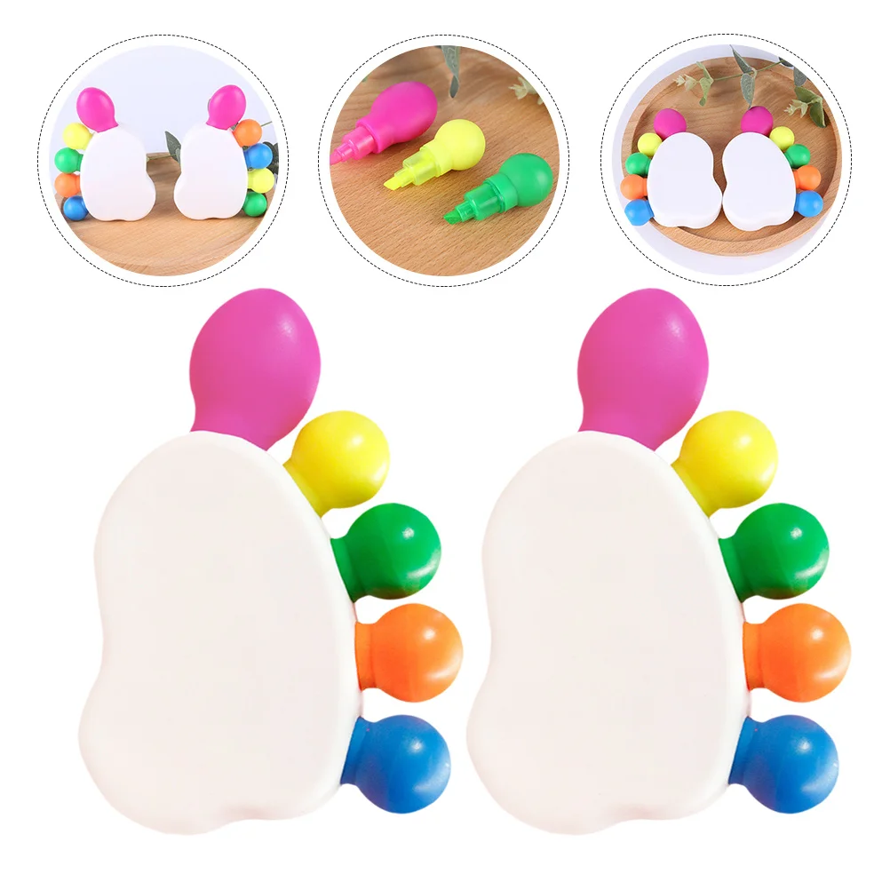 

2Sets Colorful Foot Toe Shaped Highlighter Pens Chisel Tip for Clear Highlights and Underlines Highlighter Pens